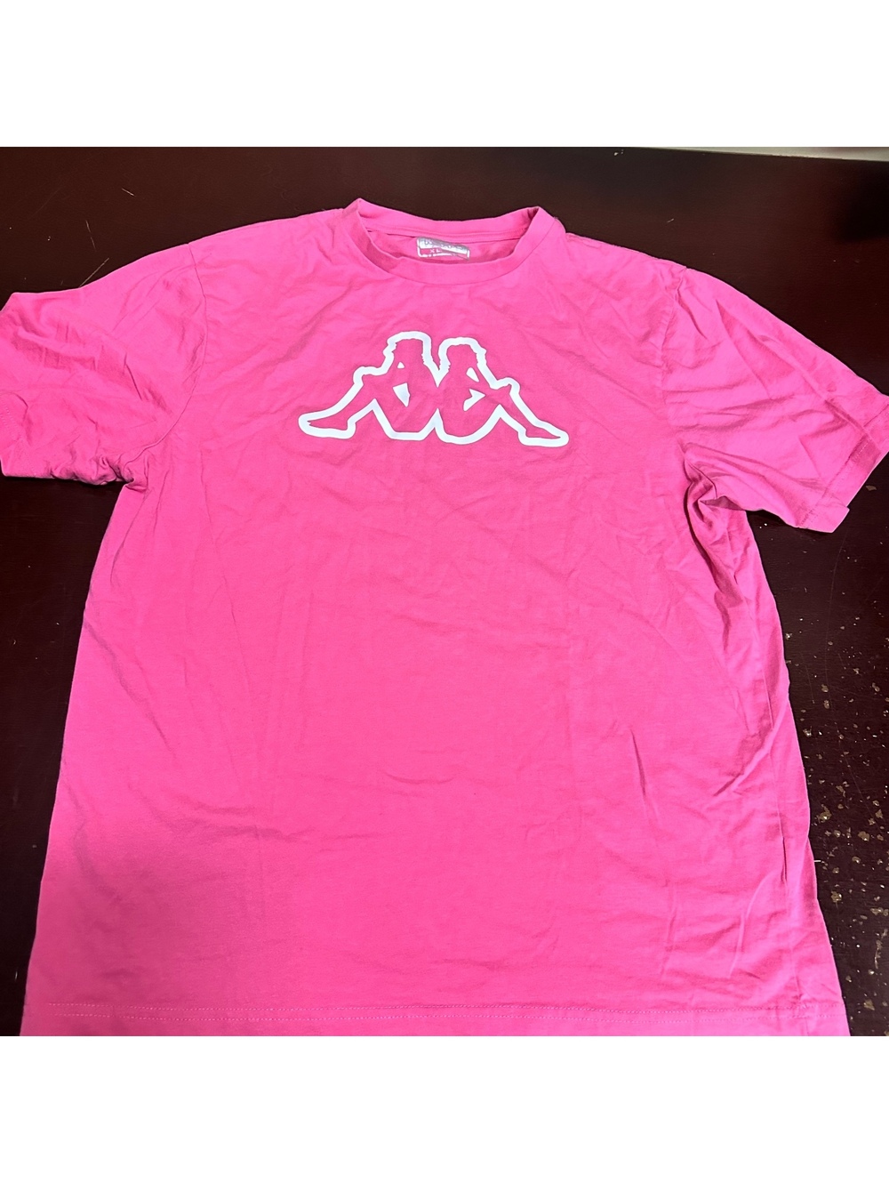 Kappa pink men’s short sleeve logo graphic T-shirt, XL